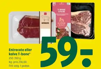Coop 365 Entrecote eller kalve T-bone tilbud