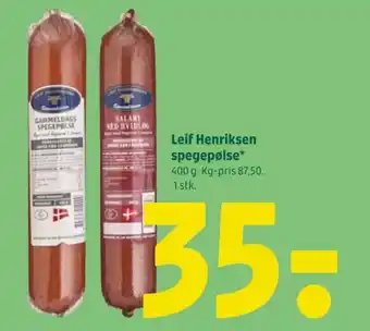 Coop 365 Leif Henriksen spegepølse tilbud