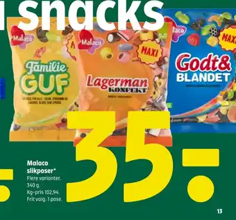 Coop 365 Malaco slikposer tilbud