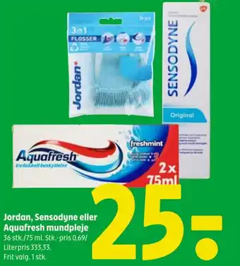 Coop 365 Jordan, Sensodyne eller Aquafresh mundpleje tilbud