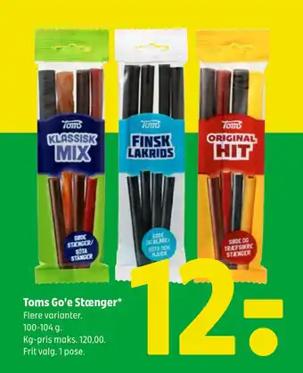 Coop 365 Toms Go'e Stænger tilbud