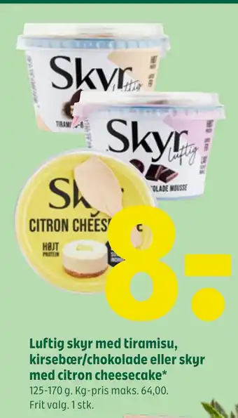 Coop 365 Luftig skyr med tiramisu, kirsebær/chokolade eller skyr med citron cheesecake tilbud