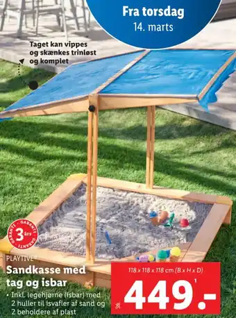 Lidl Sandkasse med tag og isbar tilbud