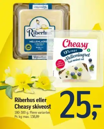 Føtex Riberhus eller Cheasy skiveost tilbud