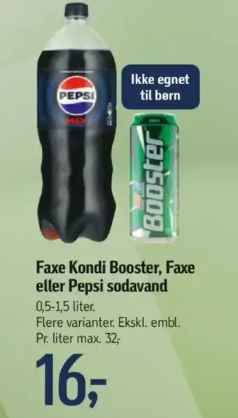 Føtex Faxe Kondi Booster, Faxe eller Pepsi sodavand tilbud