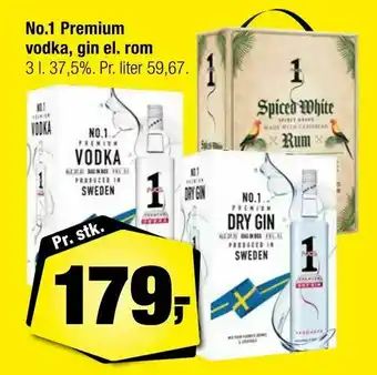 No.1 Premium vodka, gin el. rom