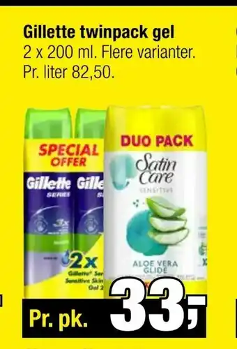 Calle Gillette twinpack gel tilbud