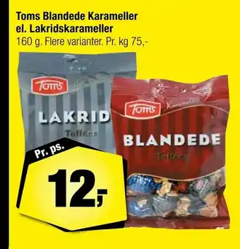 Calle Toms Blandede Karameller el. Lakridskarameller tilbud