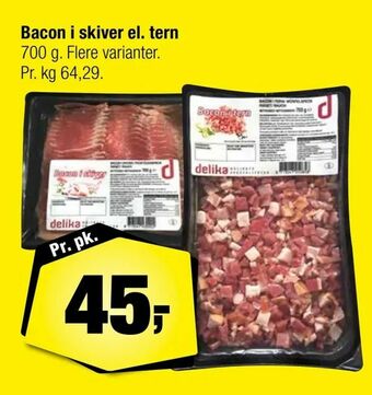 Calle Bacon i skiver el. tern tilbud