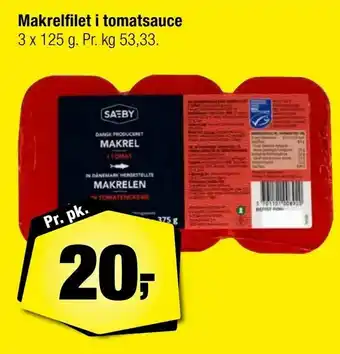 Makrelfilet i tomatsauce