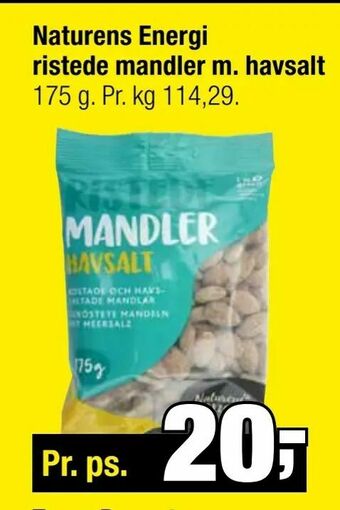 Calle Naturens Energi ristede mandler m. havsalt tilbud