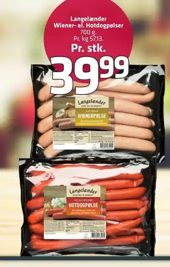 Fleggaard Langelænder Wiener- el. Hotdogpølser tilbud