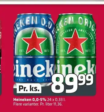 Fleggaard Heineken 0,0-5% tilbud