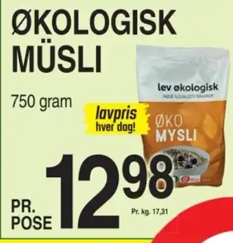 ABC Lavpris ØKOLOGISK MÜSLI tilbud