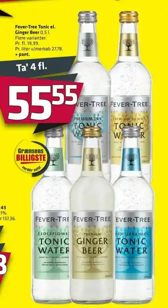 Fleggaard Fever-Tree Tonic el. Ginger Beer tilbud