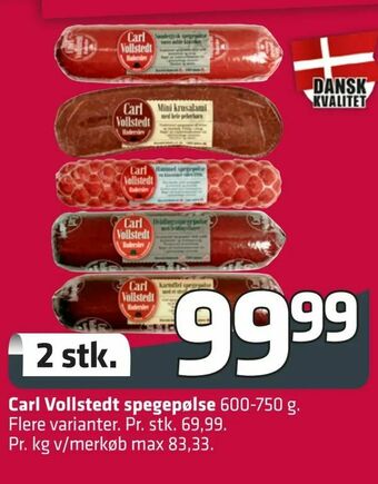 Fleggaard Carl Vollstedt spegepølse tilbud