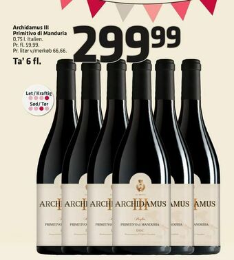 Fleggaard Archidamus III Primitivo di Manduria tilbud
