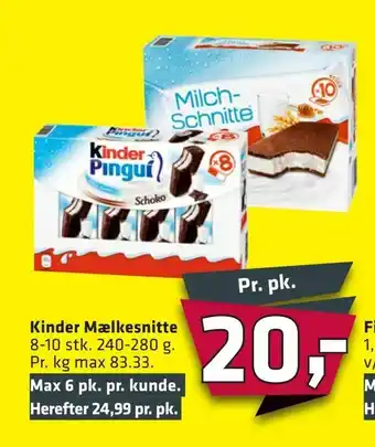 Fleggaard Kinder Mælkesnitte tilbud