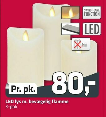 Fleggaard LED lys m. bevægelig flamme tilbud
