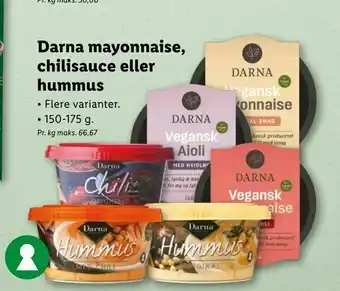 Darna mayonnaise, chilisauce eller hummus