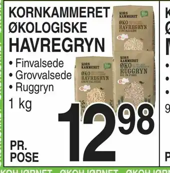 ABC Lavpris Kornkammeret økologiske havregryn tilbud