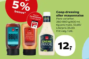 Kvickly Coop dressing eller mayonnaise tilbud