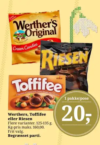 Werthers, Toffifee eller Riesen