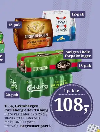 Dagli'Brugsen 1664, Grimbergen, Carlsberg eller Tuborg tilbud