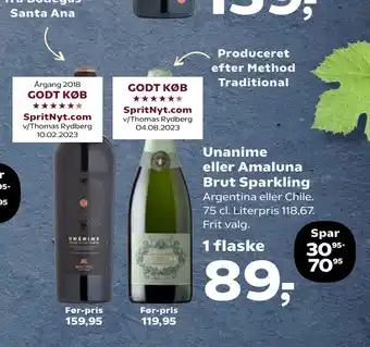Kvickly Unanime eller Amaluna Brut Sparkling tilbud