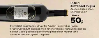 Kvickly Piccini Zinfandel Puglia tilbud