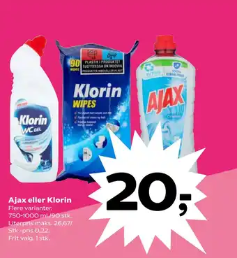 Kvickly Ajax eller Klorin tilbud