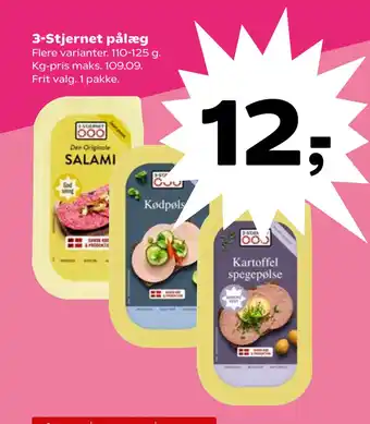 SuperBrugsen 3-Stjernet pålæg tilbud