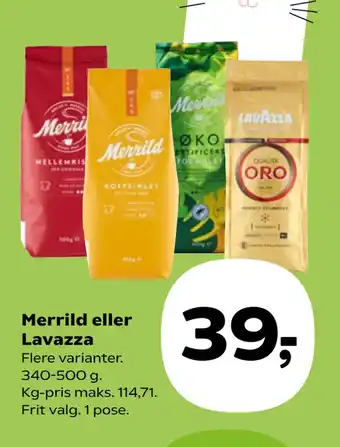 SuperBrugsen Merrild eller Lavazza tilbud