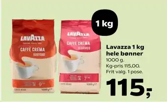 Lavazza 1 kg hele bønner
