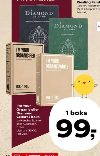 SuperBrugsen I'm Your Organic eller Diamond Cellars i boks tilbud