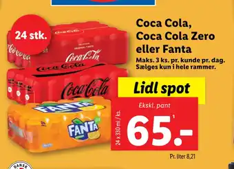 Lidl Coca Cola, Coca Cola Zero eller Fanta tilbud