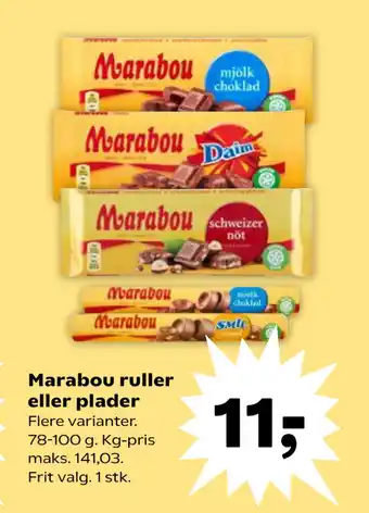 SuperBrugsen Marabou ruller eller plader tilbud