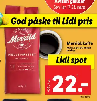Lidl Merrild kaffe tilbud