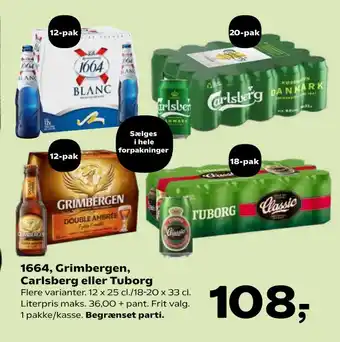 SuperBrugsen 1664, Grimbergen, Carlsberg eller Tuborg tilbud