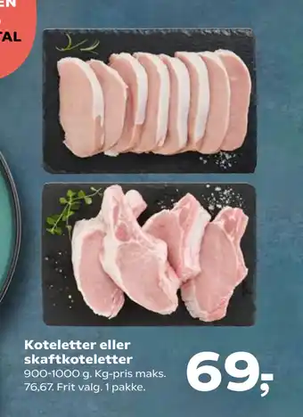 SuperBrugsen Koteletter eller skaftkoteletter tilbud
