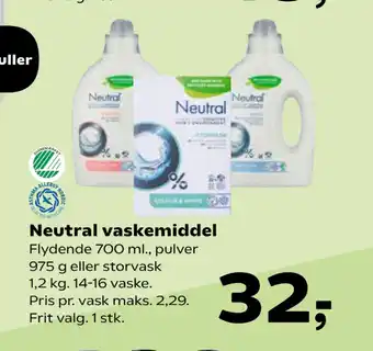 SuperBrugsen Neutral vaskemiddel tilbud