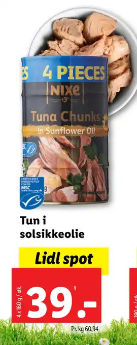 Lidl Tun i solsikkeolie tilbud