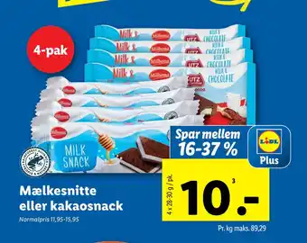Lidl Mælkesnitte eller kakaosnack tilbud