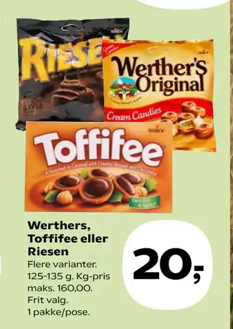 SuperBrugsen Werthers, Toffifee eller Riesen tilbud