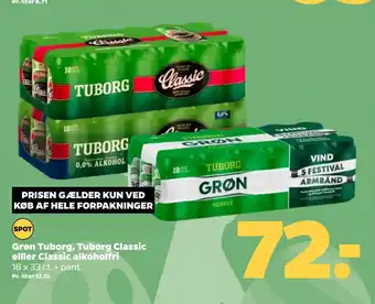 Netto Grøn Tuborg, Tuborg Classic elller Classic alkoholfri tilbud