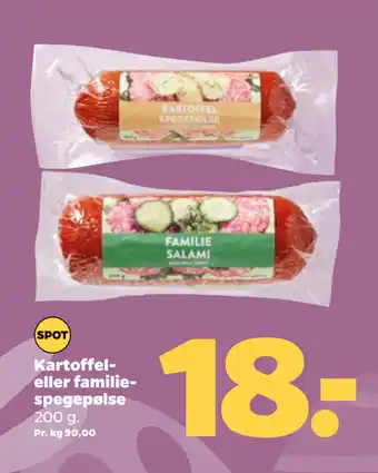 Netto Kartoffel- eller familiespegepølse tilbud