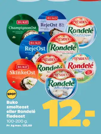 Netto Buko smelteost eller Rondelé flødeost tilbud