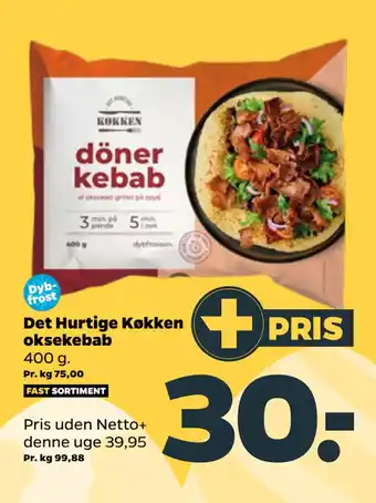 Netto Det Hurtige Køkken oksekebab tilbud