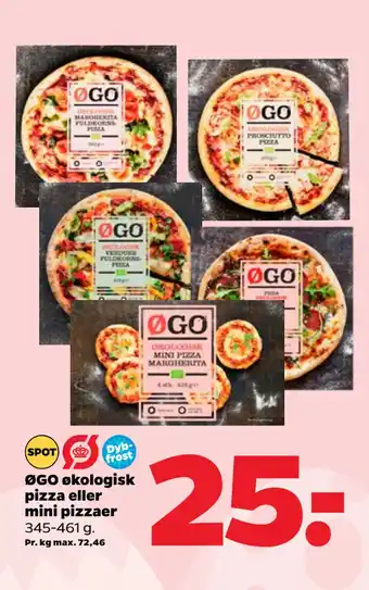 Netto ØGO økologisk pizza eller mini pizzaer tilbud