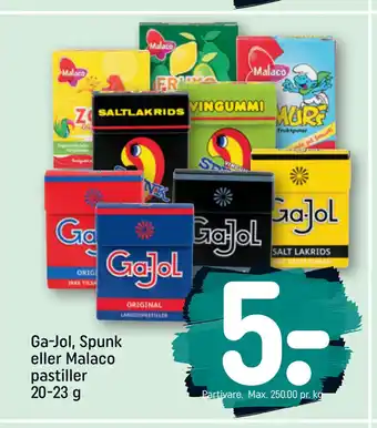 Ga-Jol, Spunk eller Malaco pastiller 20-23 g